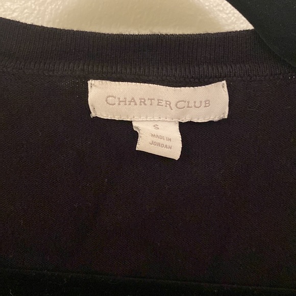 Black Long Sleeve Button Up Cardigan Charter Club - Size Small - Picture 3 of 5